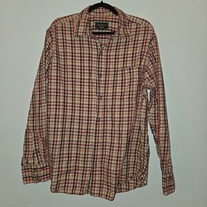 Eddie Bauer Plaid Flannel Shirt Button Up Long Sleeve Outdoor Casual Large